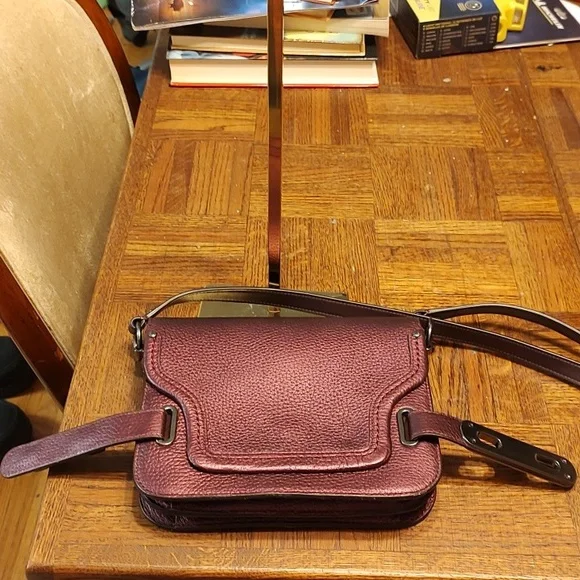 Coach Mini Swagger 2015 35995 Metallic Berry Leather Crossbody $350 Retail EUC - Picture 13 of 16